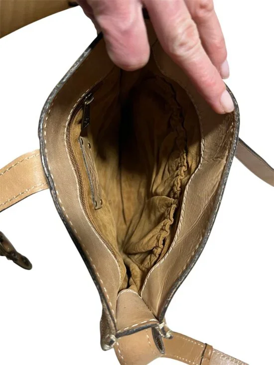 Patricia Nash Venezia Crossbody Bag Tan Leather Boho Festival Western - Picture 5 of 6